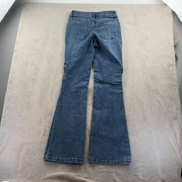 NWT No Boundaries Womens Jeans Size 2 Cargo Bootcut Denim Blue Mid Rise Casual - Picture 16 of 16